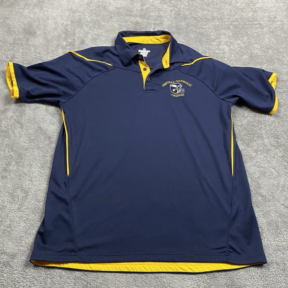 Holloway Central Catholic Vikings Polo Shirt Mens XL Navy Dry-Excel Wicking